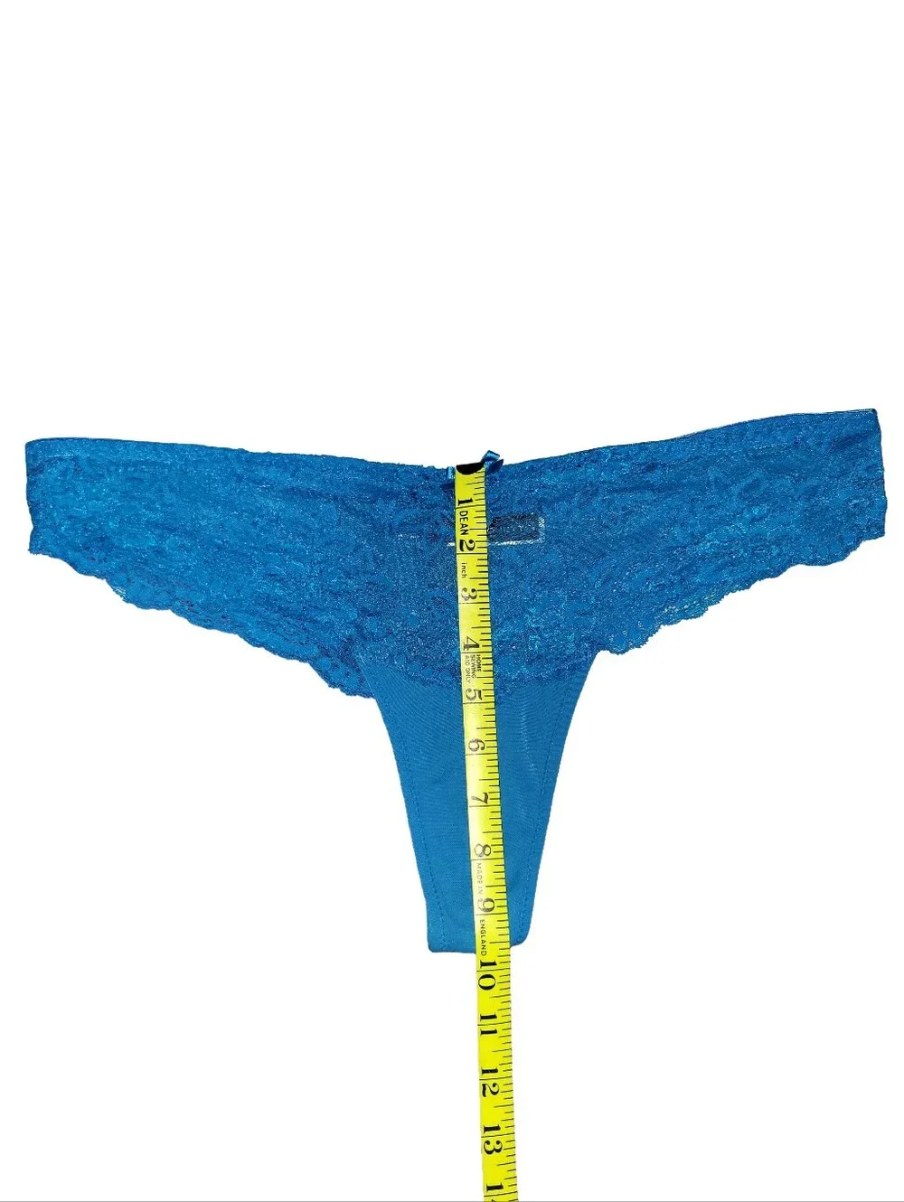 La Petite Coquette New York XL Blue Lace Low Rise Thong Panties NWOT